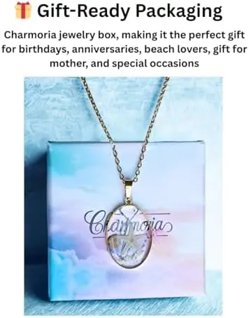 Charmoria Ocean Clear Oval Starfish, Seashells Pendant Necklace – - Image 4