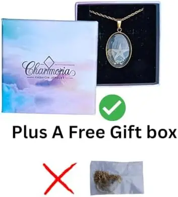 Charmoria Ocean Clear Oval Starfish, Seashells Pendant Necklace – - Image 7