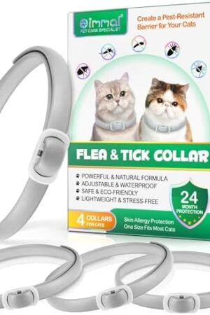 4 x Cat Pesticide Collars - Flea & Tick Repellent - Waterproof