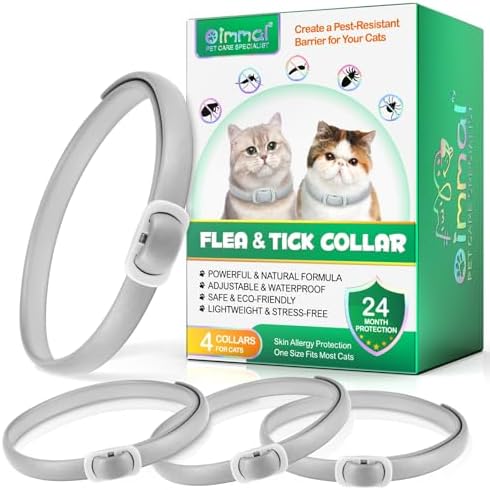 4 x Cat Pesticide Collars - Flea & Tick Repellent - Waterproof